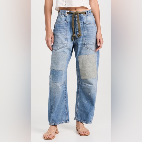 Free People We The Free Moxie Low Slung Pull-On Barrel Jeans Sz 27 - Picture 3 of 8